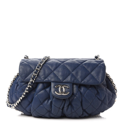 Chanel Washed Lambskin Quilted Medium Chain Around Messenger Blue 1 of 11