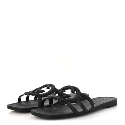 Gucci Rubber Interlocking G Womens Slide Sandals 38 Black 4 of 11