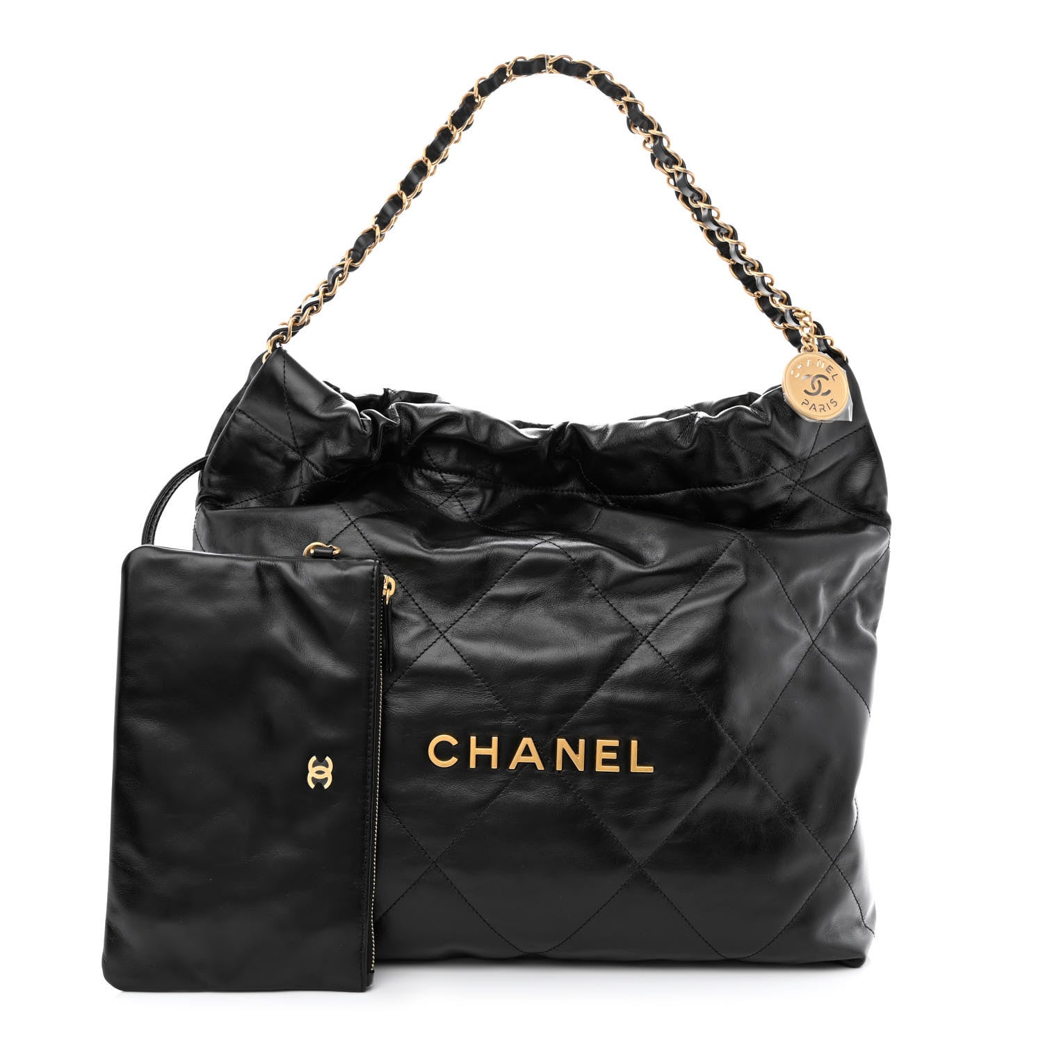 Chanel Shiny Calfskin Quilted Chanel 22 Black 1 of 12