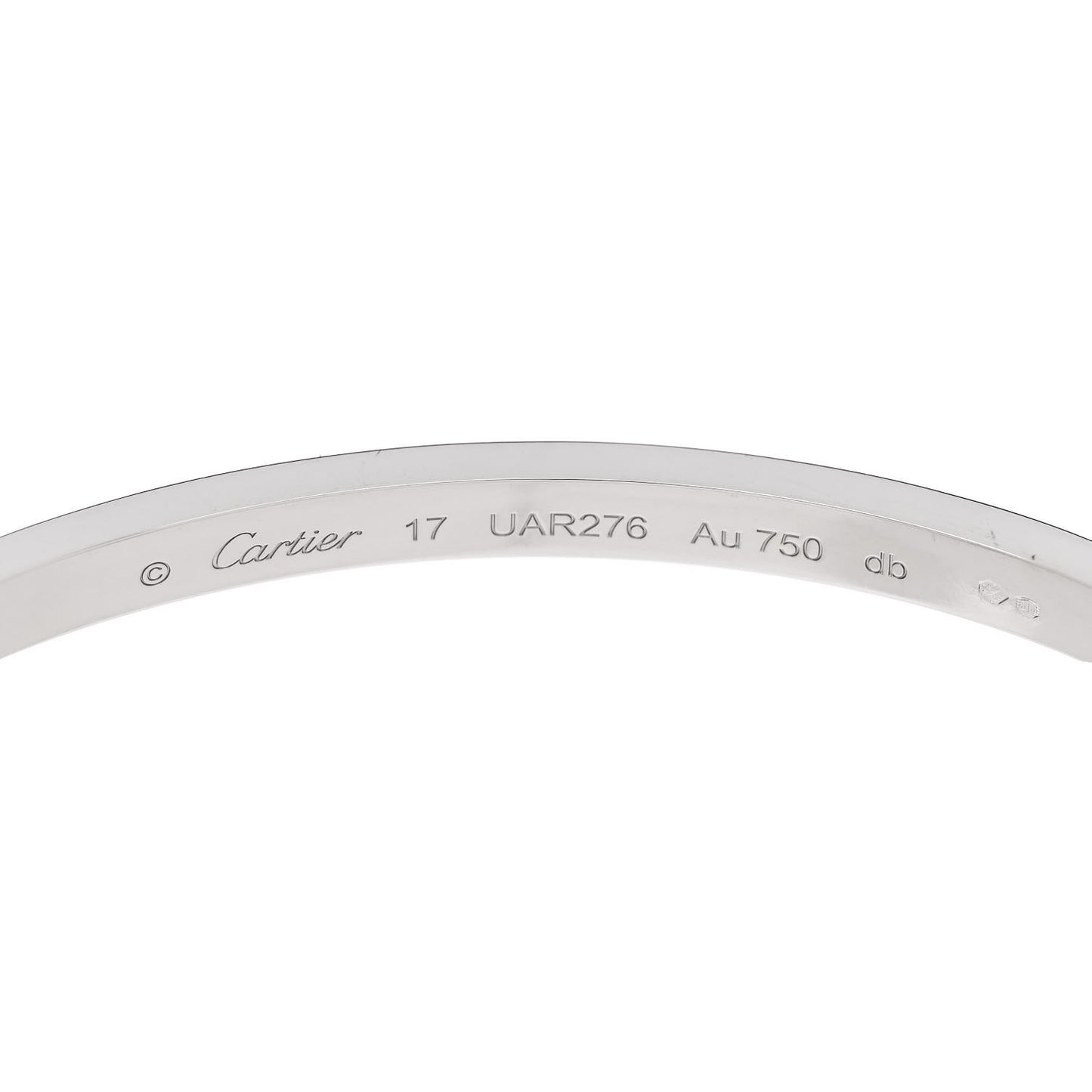 18K White Gold Small LOVE Bracelet 17