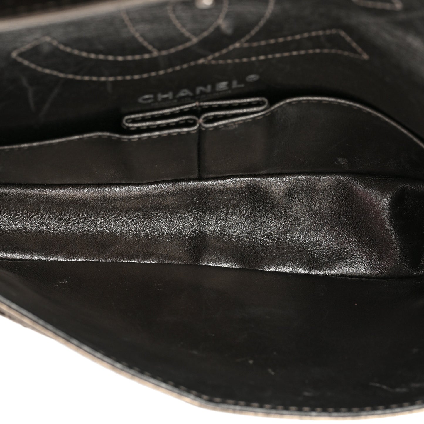 Metallic Aged Calfskin Quilted 2.55 Reissue 225 Flap Pewter