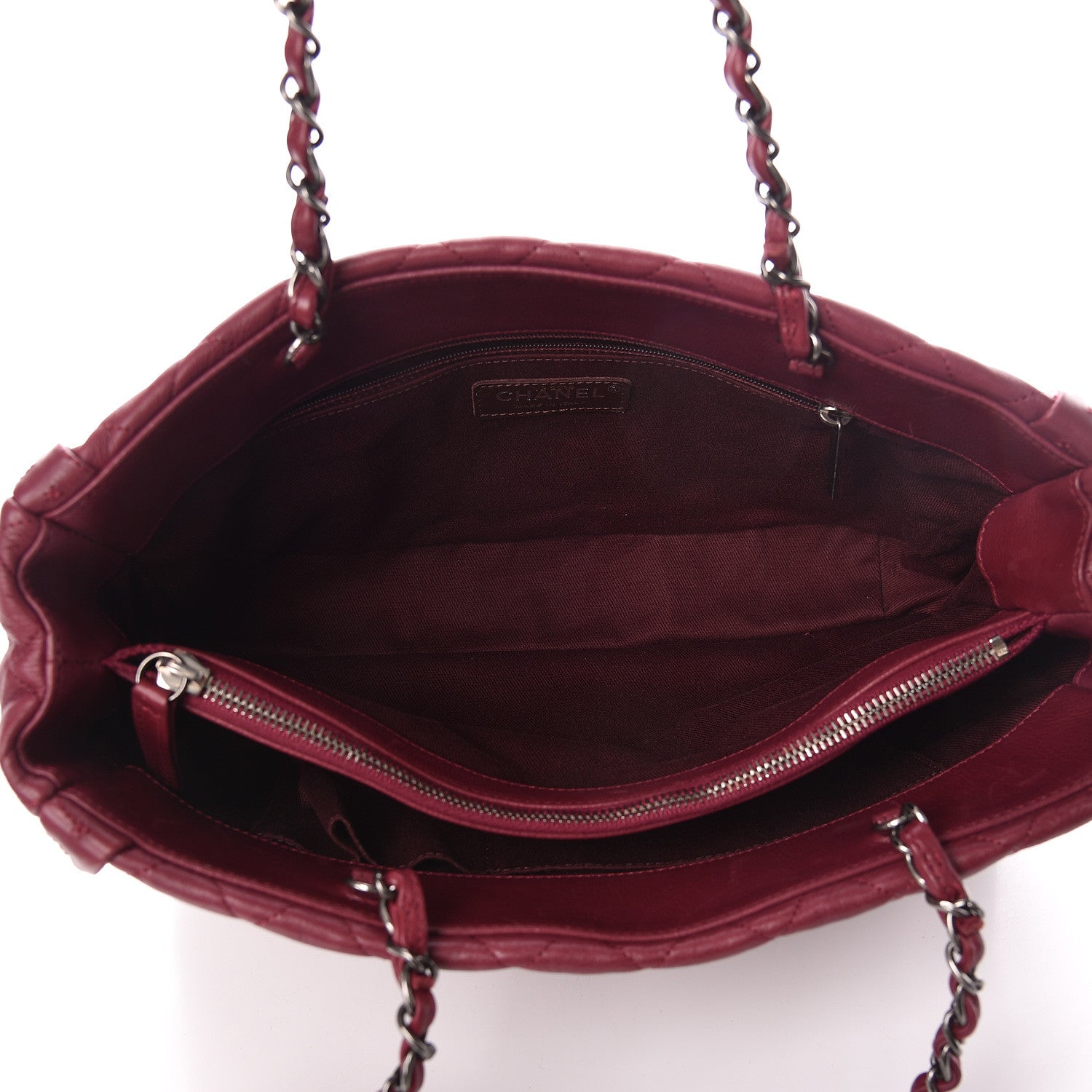 Chanel Calfskin Quilted Small Istanbul Tote Light Burgundy 5 of 13