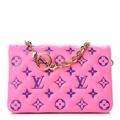 Louis Vuitton Lambskin Embossed Monogram Vuittamins Pochette Coussin Rose Violet 1 of 10