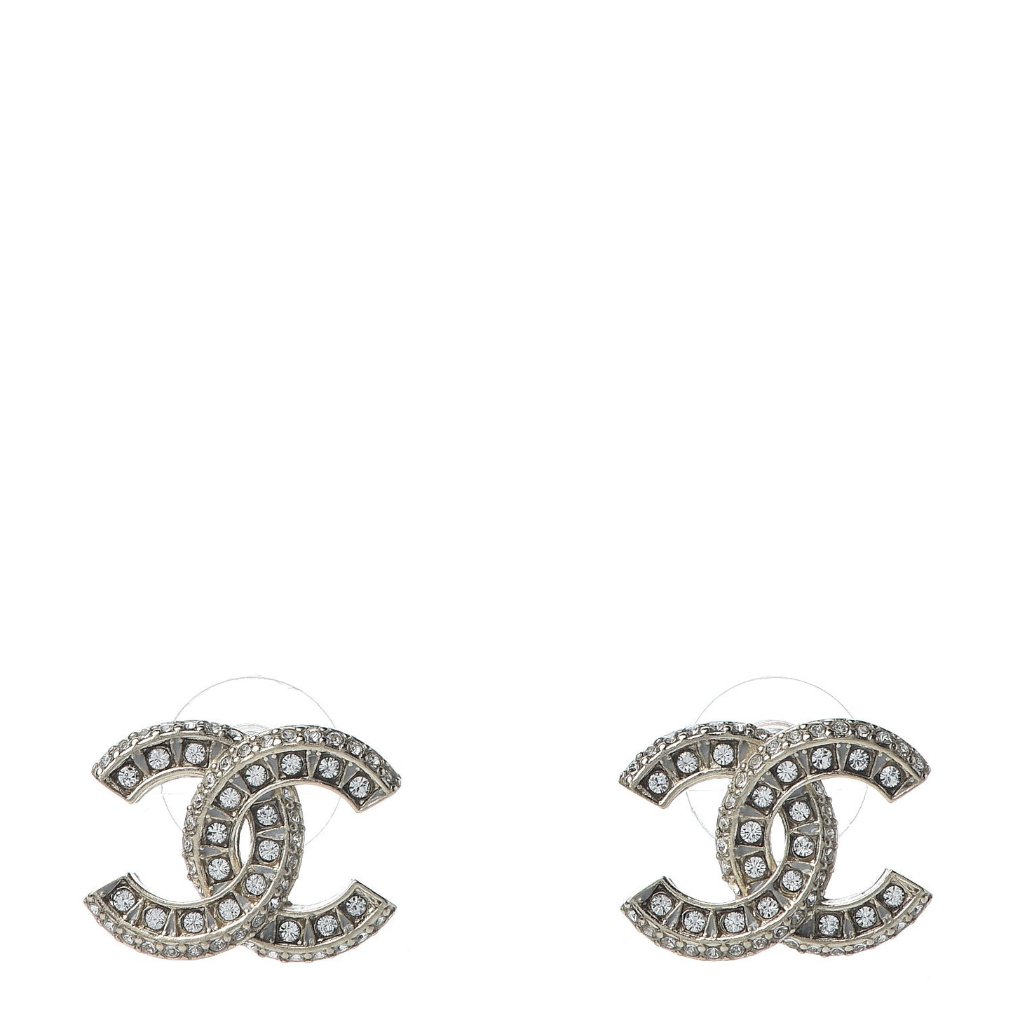 Crystal Timeless CC Earrings Light Gold