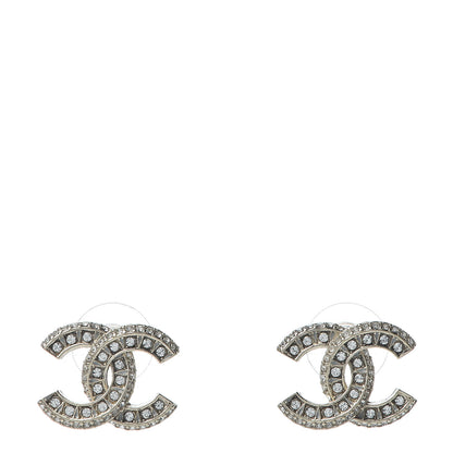 Chanel Crystal Timeless CC Earrings Light Gold 1 of 5