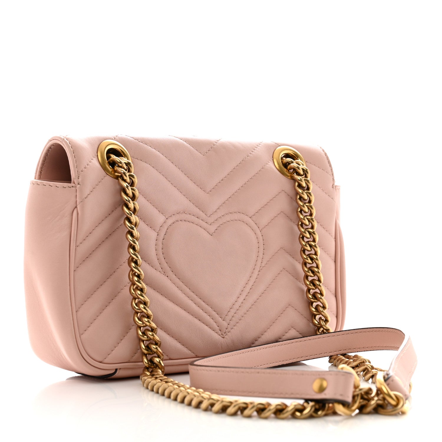 Gucci Calfskin Matelasse Mini GG Marmont Shoulder Bag Perfect Pink 3 of 14