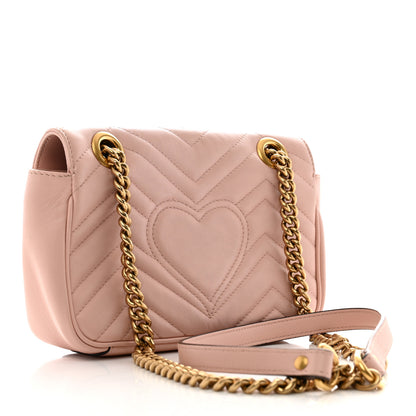 Gucci Calfskin Matelasse Mini GG Marmont Shoulder Bag Perfect Pink 3 of 14