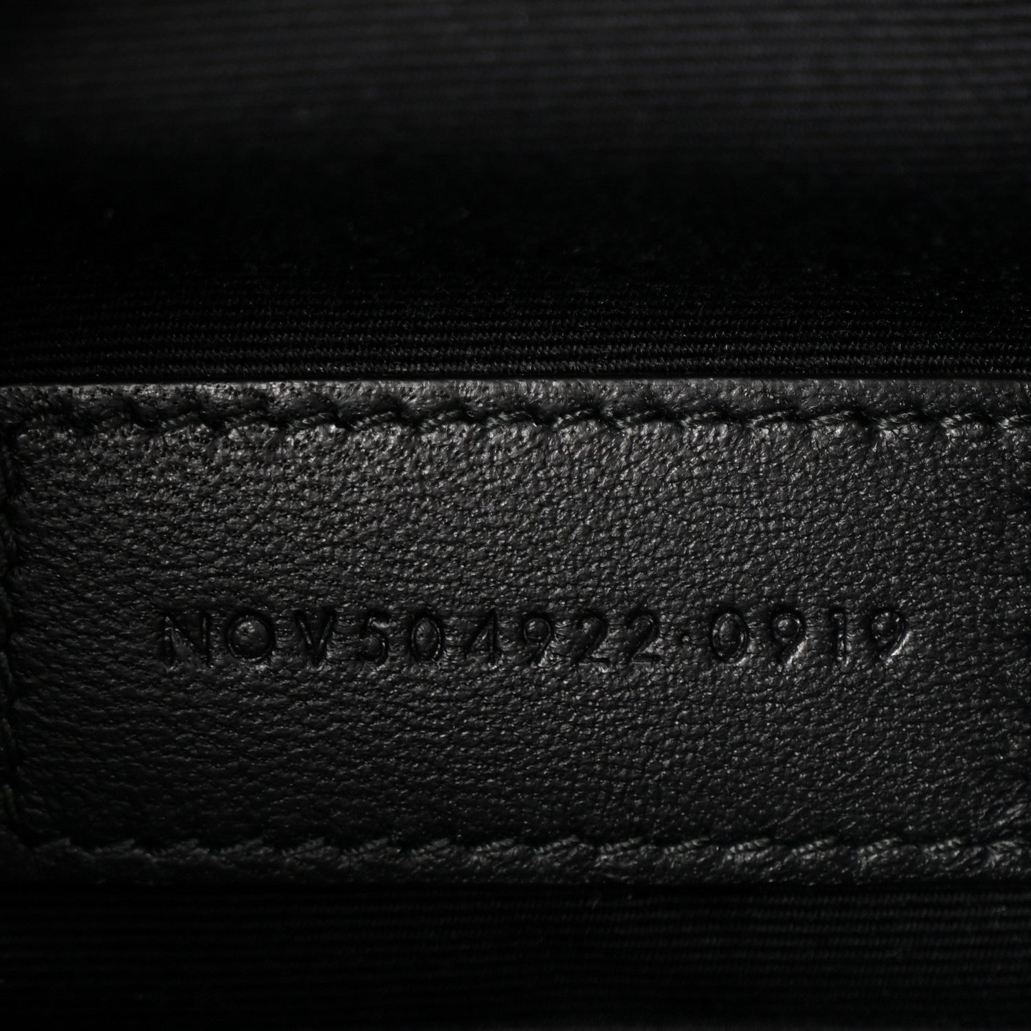 Saint Laurent Grain De Poudre Chevron Monogram Bill Pouch Black 7 of 7