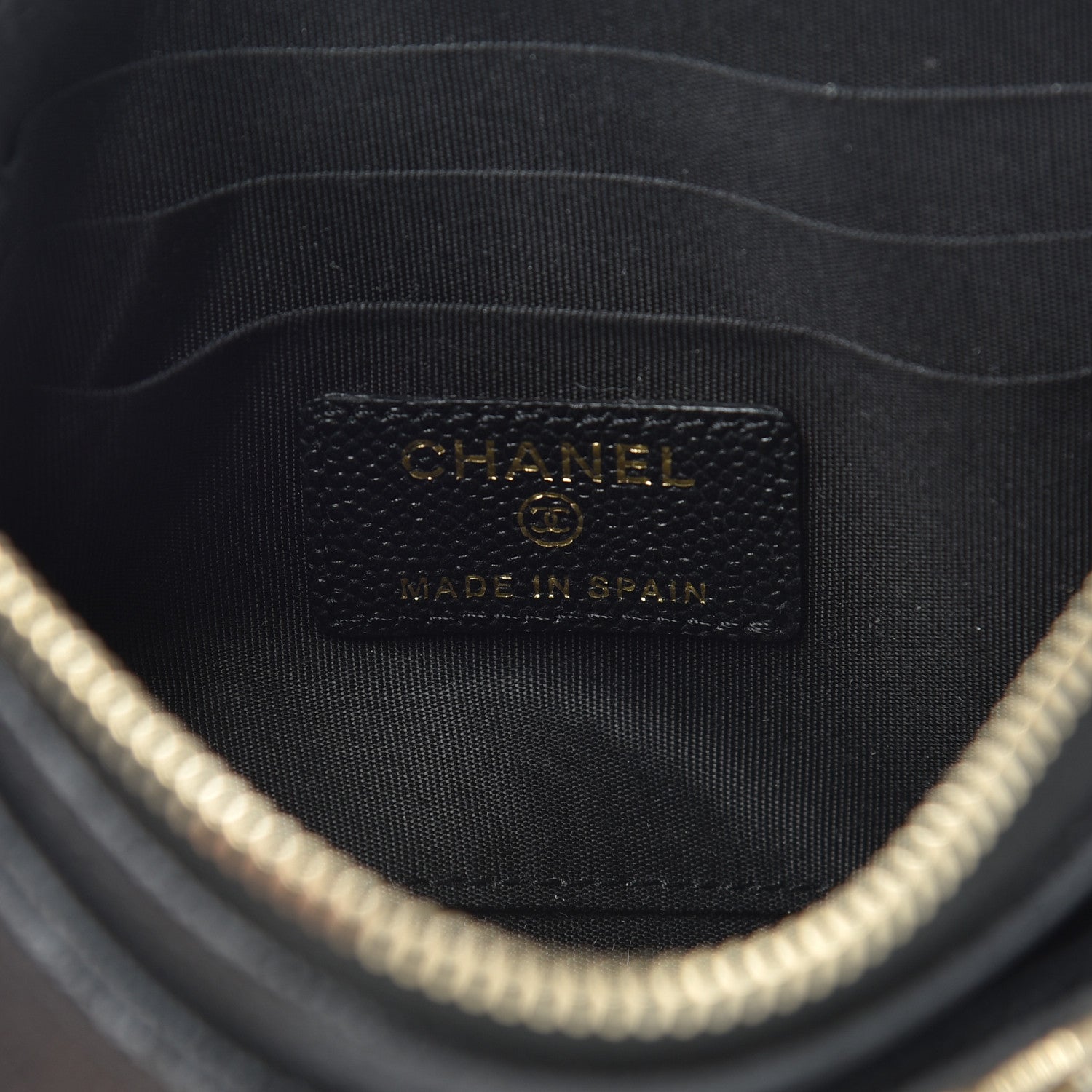 Chanel Caviar Quilted Mademoiselle Vintage Zip Pouch Black 7 of 10
