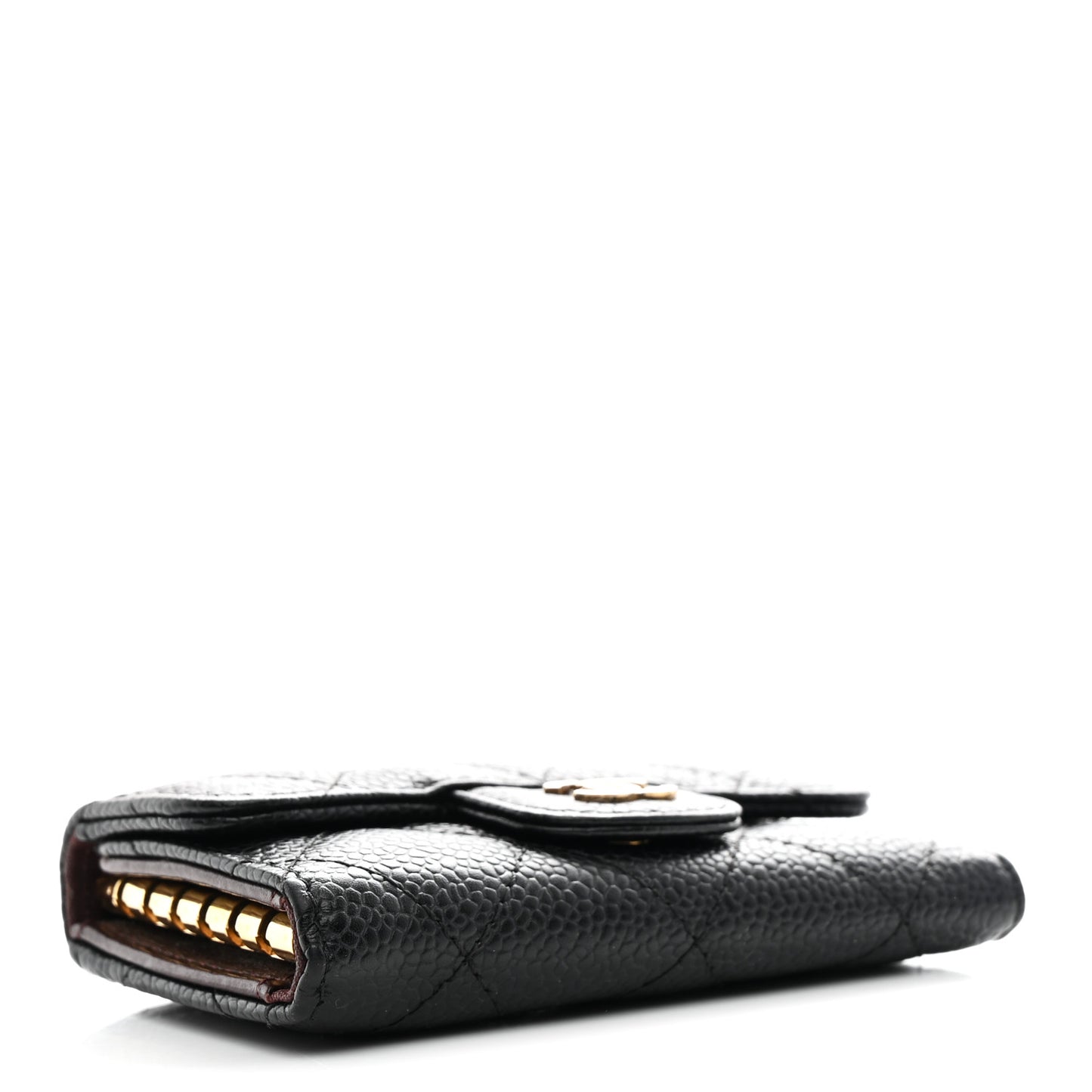 Caviar Quilted 6 Key Holder Black