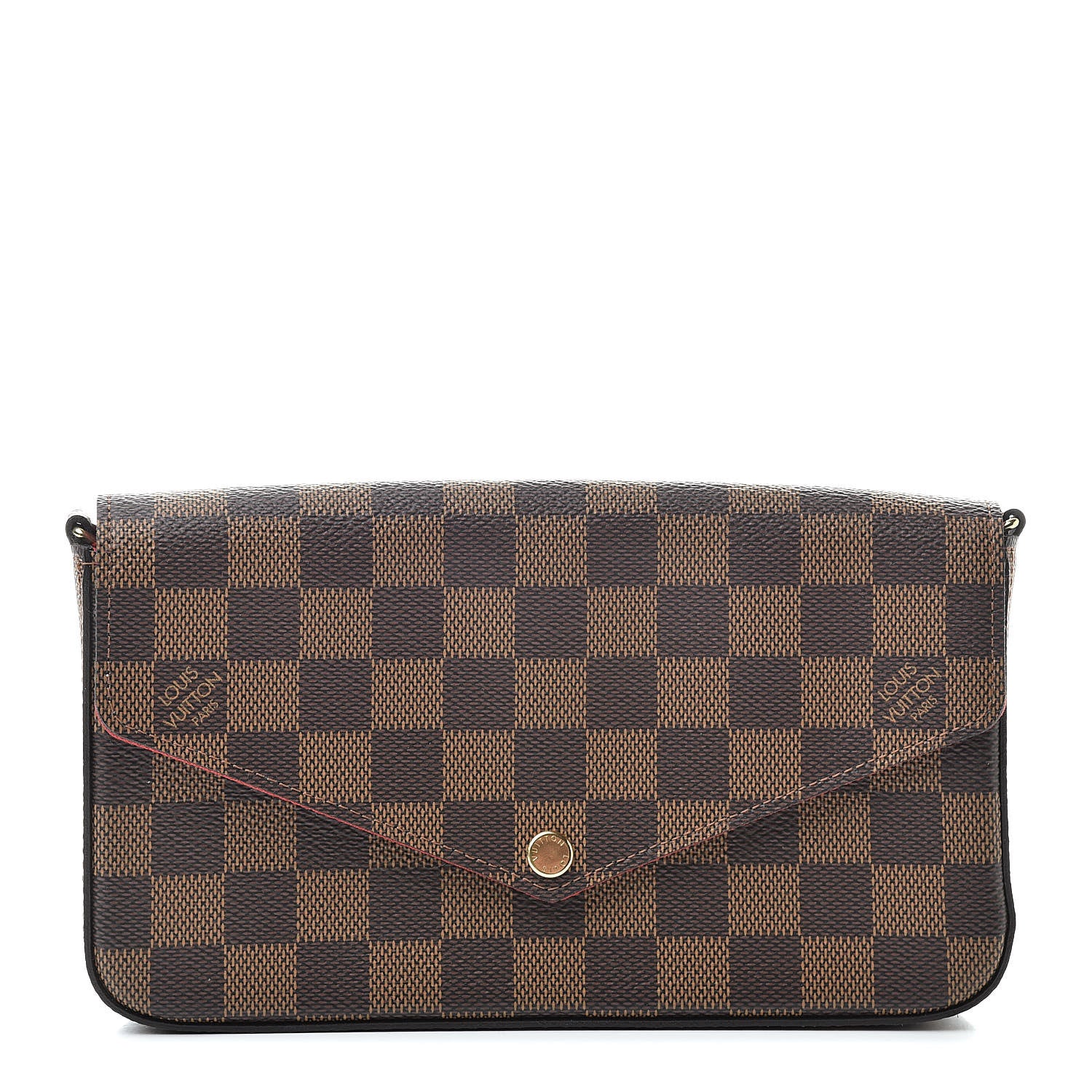 Louis Vuitton Damier Ebene Pochette Felicie Chain Wallet 1 of 9