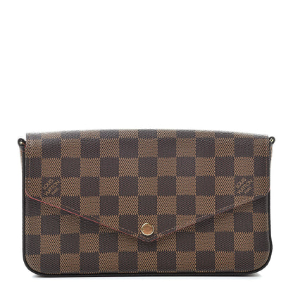Louis Vuitton Damier Ebene Pochette Felicie Chain Wallet 1 of 9
