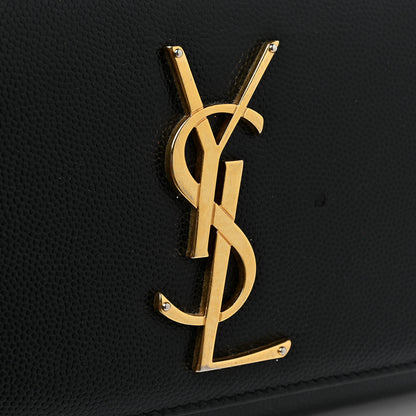 Saint Laurent Grain De Poudre Small Monogram Kate Satchel Black 17 of 18