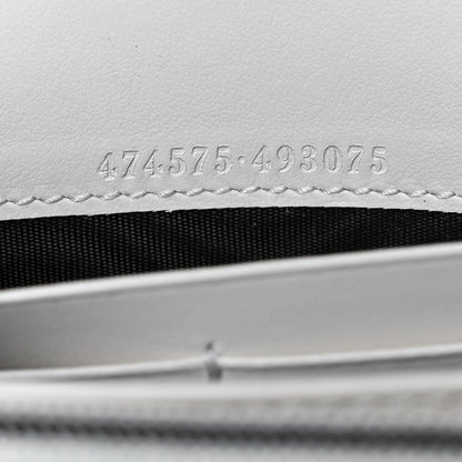 Gucci Calfskin Matelasse GG Marmont Chain Wallet Mystic White 7 of 14