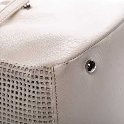Chanel Caviar Perforated Bowler White 10 of 16