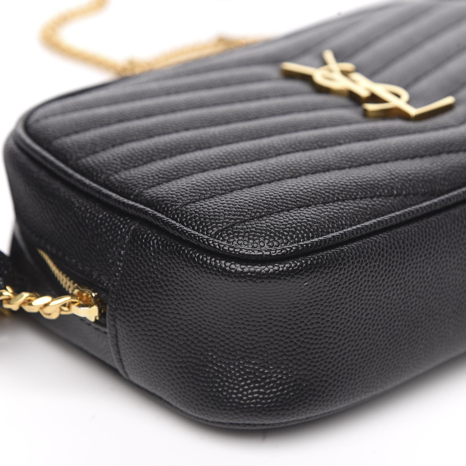 Saint Laurent Grain De Poudre Matelasse Monogram Mini Lou Camera Bag Black 8 of 10