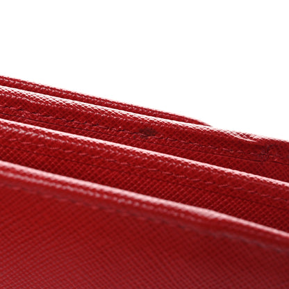 Prada Saffiano Metal Flap Wallet With Strap Fuoco 12 of 13