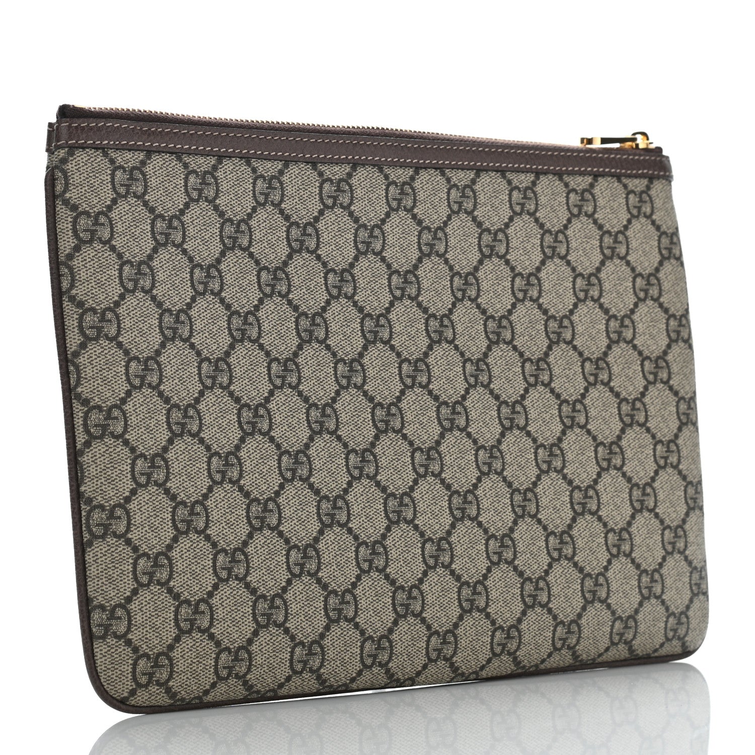 Gucci GG Supreme Monogram Large Ophidia Pouch Clutch Brown 3 of 9
