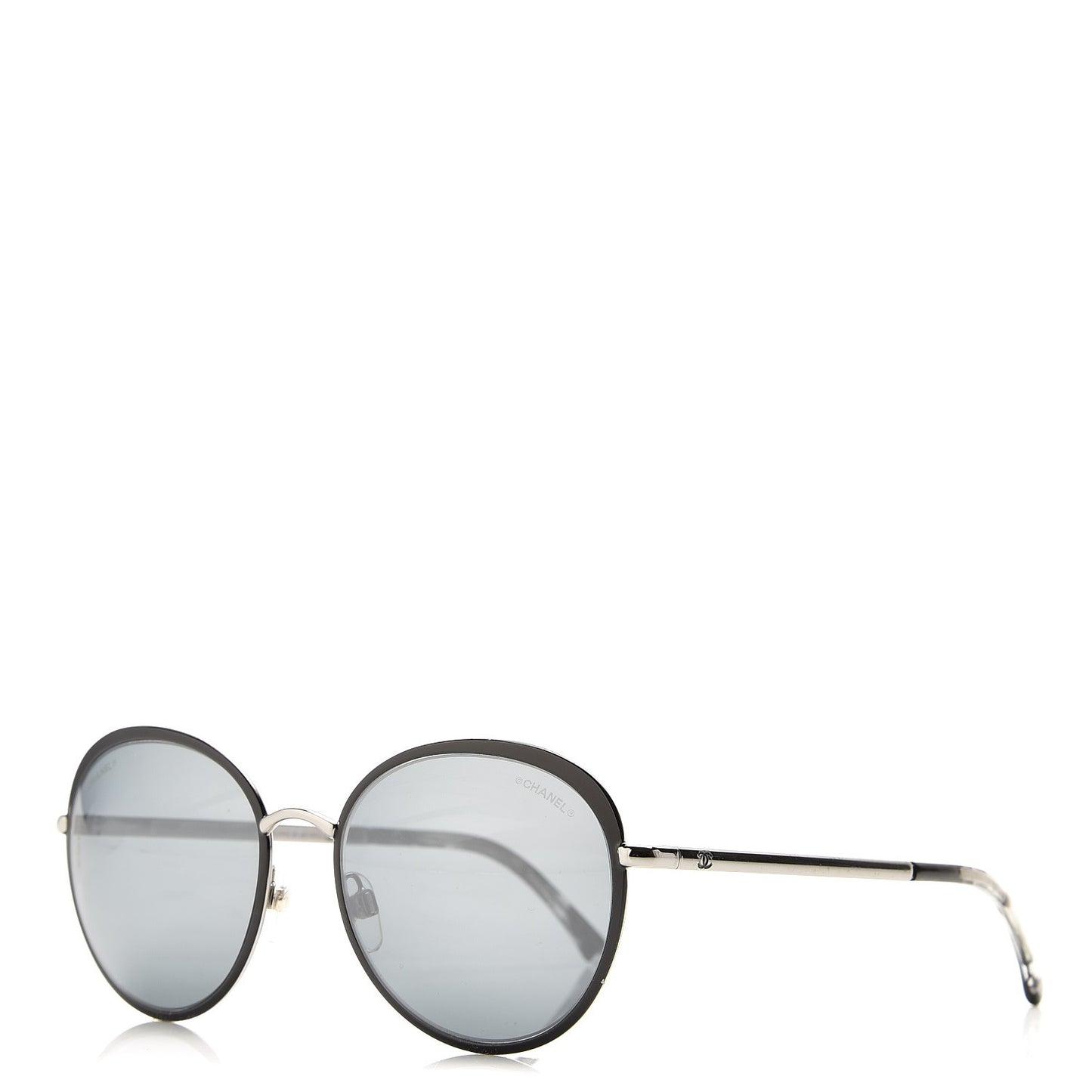 Round Spring Sunglasses 4206 Black Silver