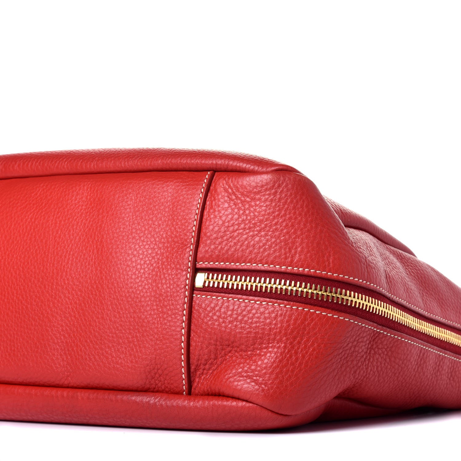 Prada Vitello Daino Side Zip Pocket Hobo Fuoco 8 of 9