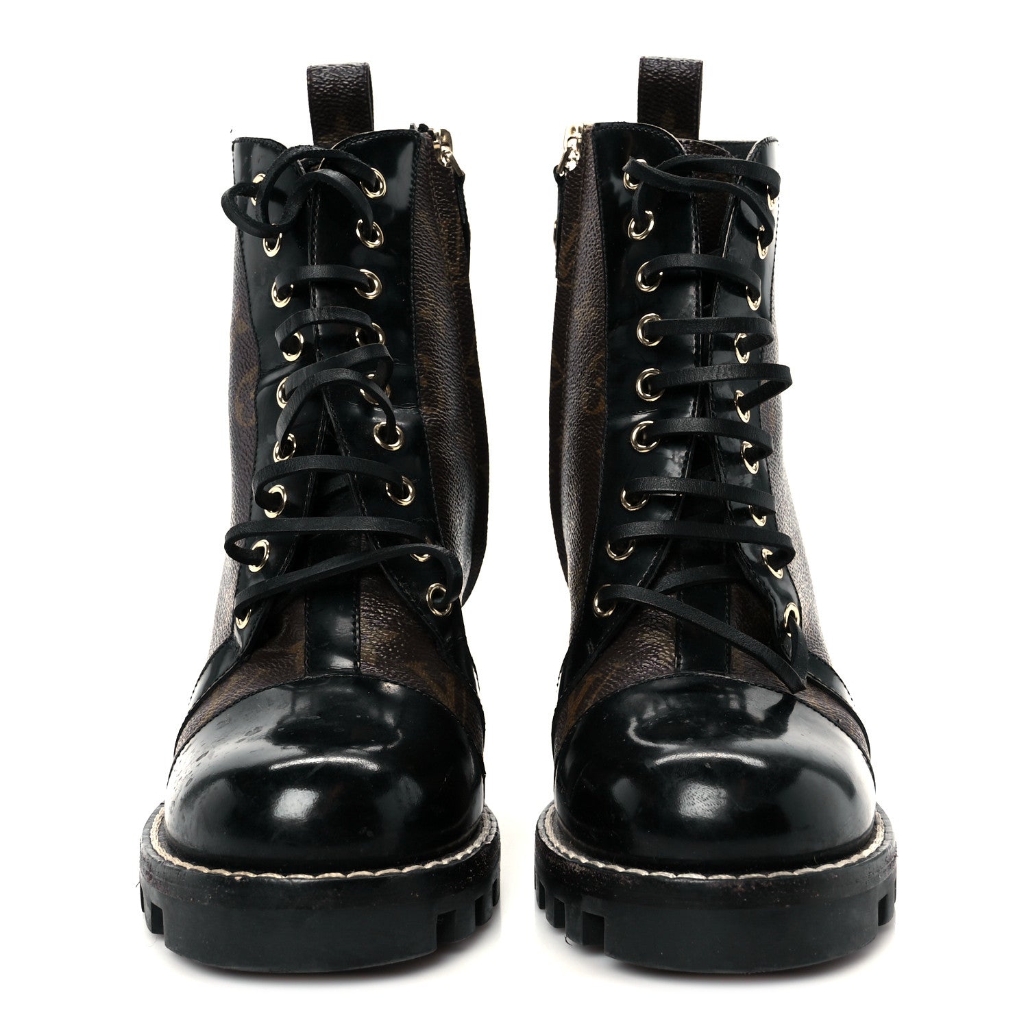 Louis Vuitton Patent Calfskin Monogram Star Trail Ankle Boots 39 Black 3 of 10