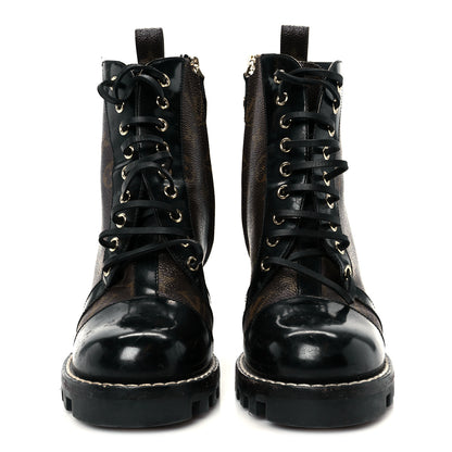 Louis Vuitton Patent Calfskin Monogram Star Trail Ankle Boots 39 Black 3 of 10