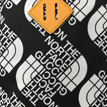 Gucci X THE NORTH FACE Econyl Nylon Medium Backpack Black Ivory New Acero Crop 8 of 11