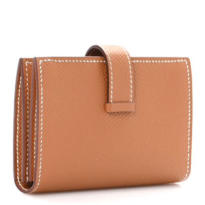 Hermes Epsom Bearn Card Holder Wallet Gold 3 of 11
