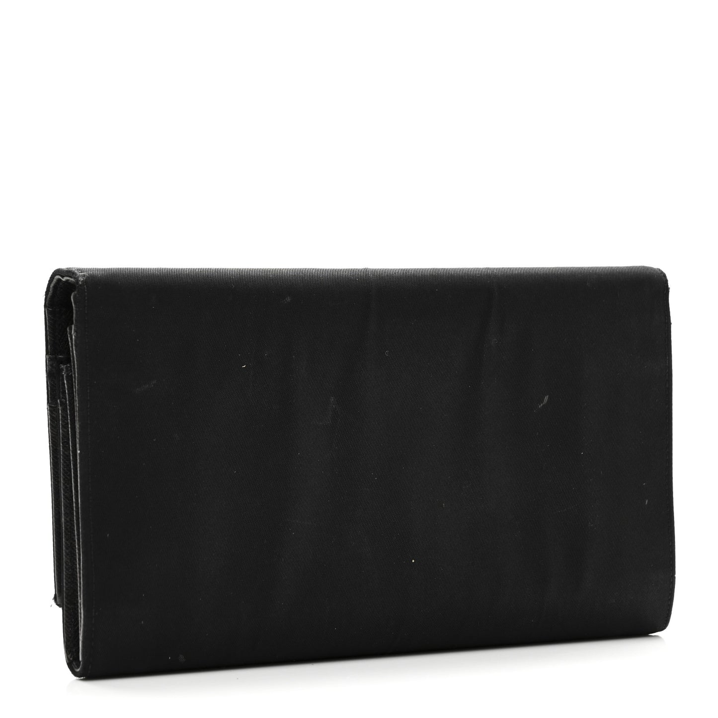 Tessuto Nylon Continental Flap Wallet Black