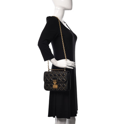 Christian Dior Lambskin Cannage Studded Large Dioraddict Flap Bag Black 2 of 9