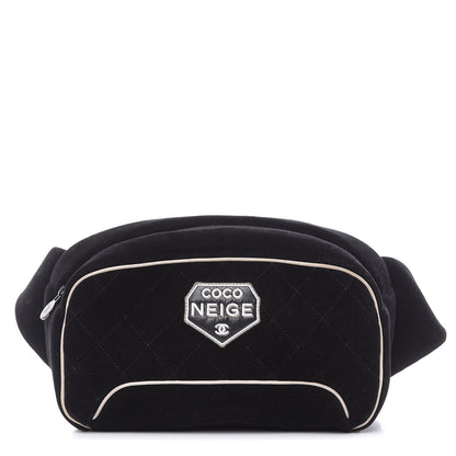 Chanel Velvet Quilted Coco Neige Waist Bag Black 1 of 11