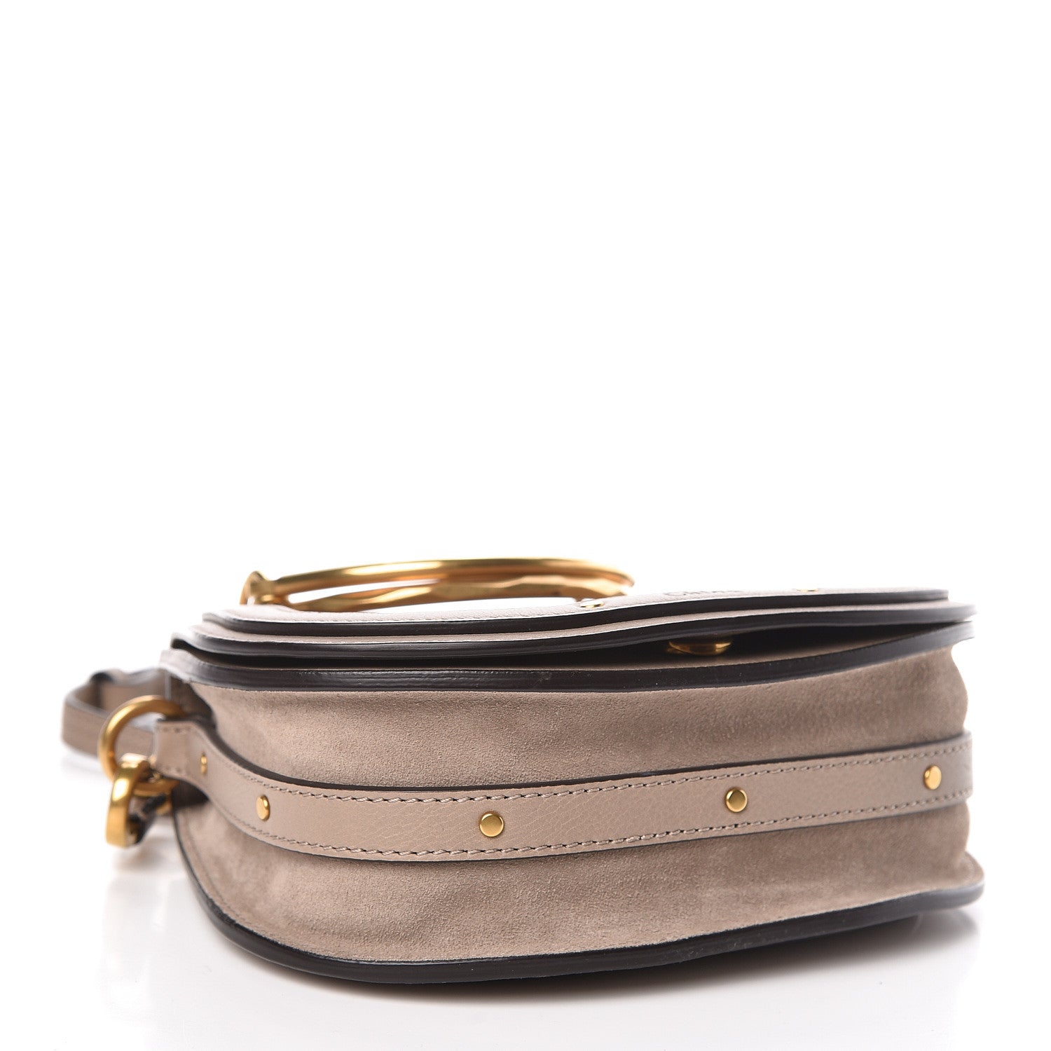 Chloe Calfskin Suede Small Nile Bracelet Bag Motty Grey 4 of 9