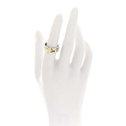 David Yurman Sterling Silver 18K Yellow Gold Buckle Cable Ring 54 6.75 2 of 5