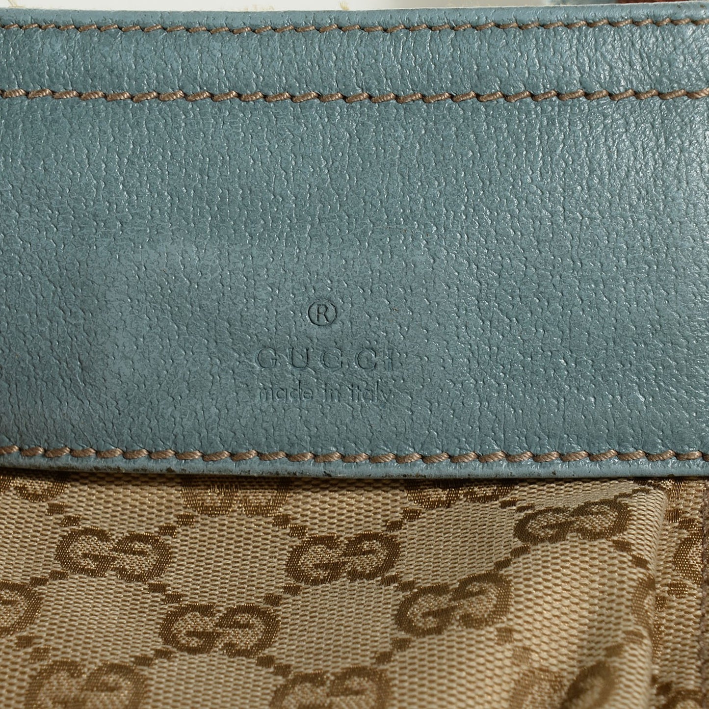 GG Monogram Web Double Pocket Belt Bag Blue