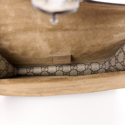 Gucci GG Supreme Monogram Suede Crystal Small Dionysus Shoulder Bag Beige Ebony Taupe 5 of 12