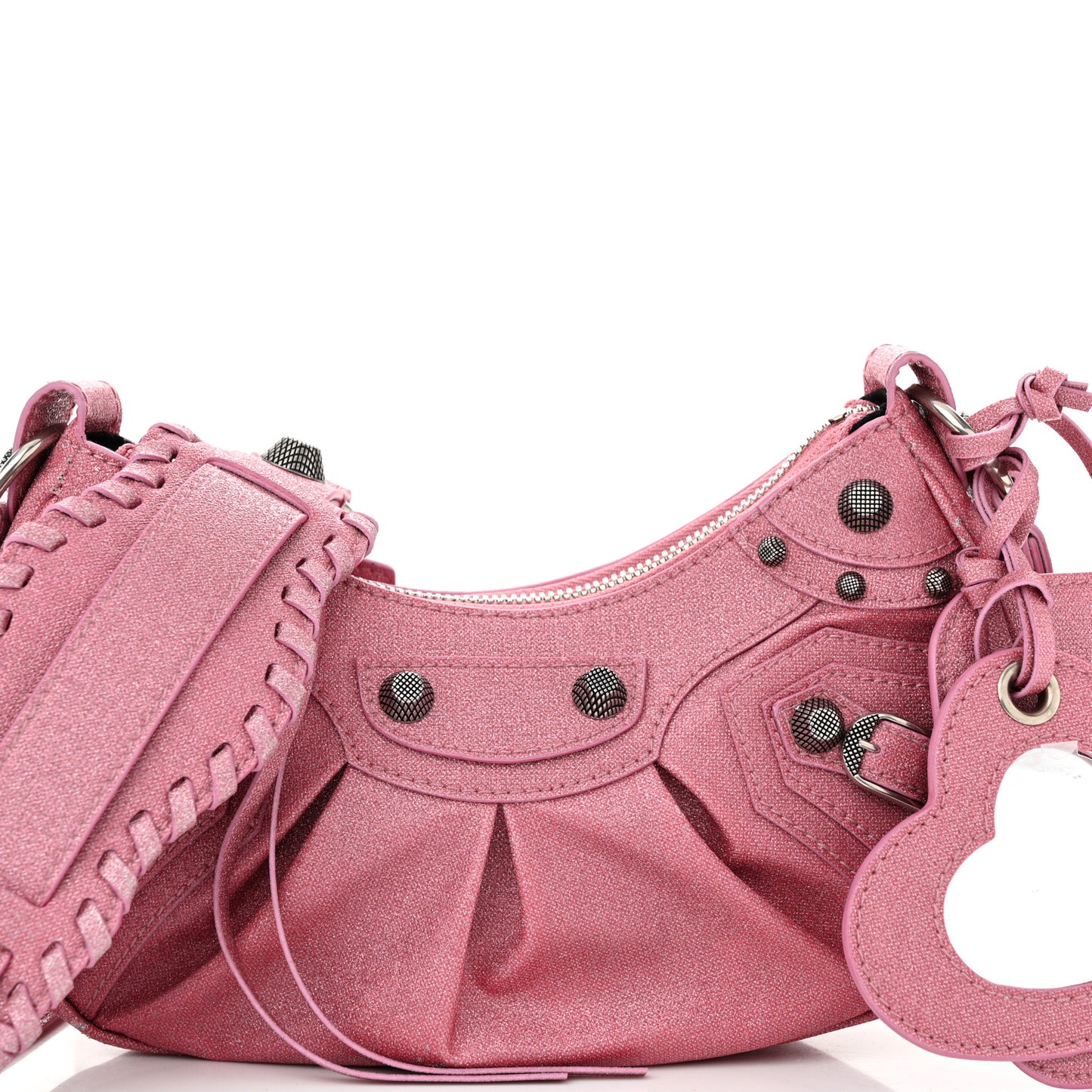 Sparkling Fabric Le Cagole Shoulder Bag XS Sweet Pink
