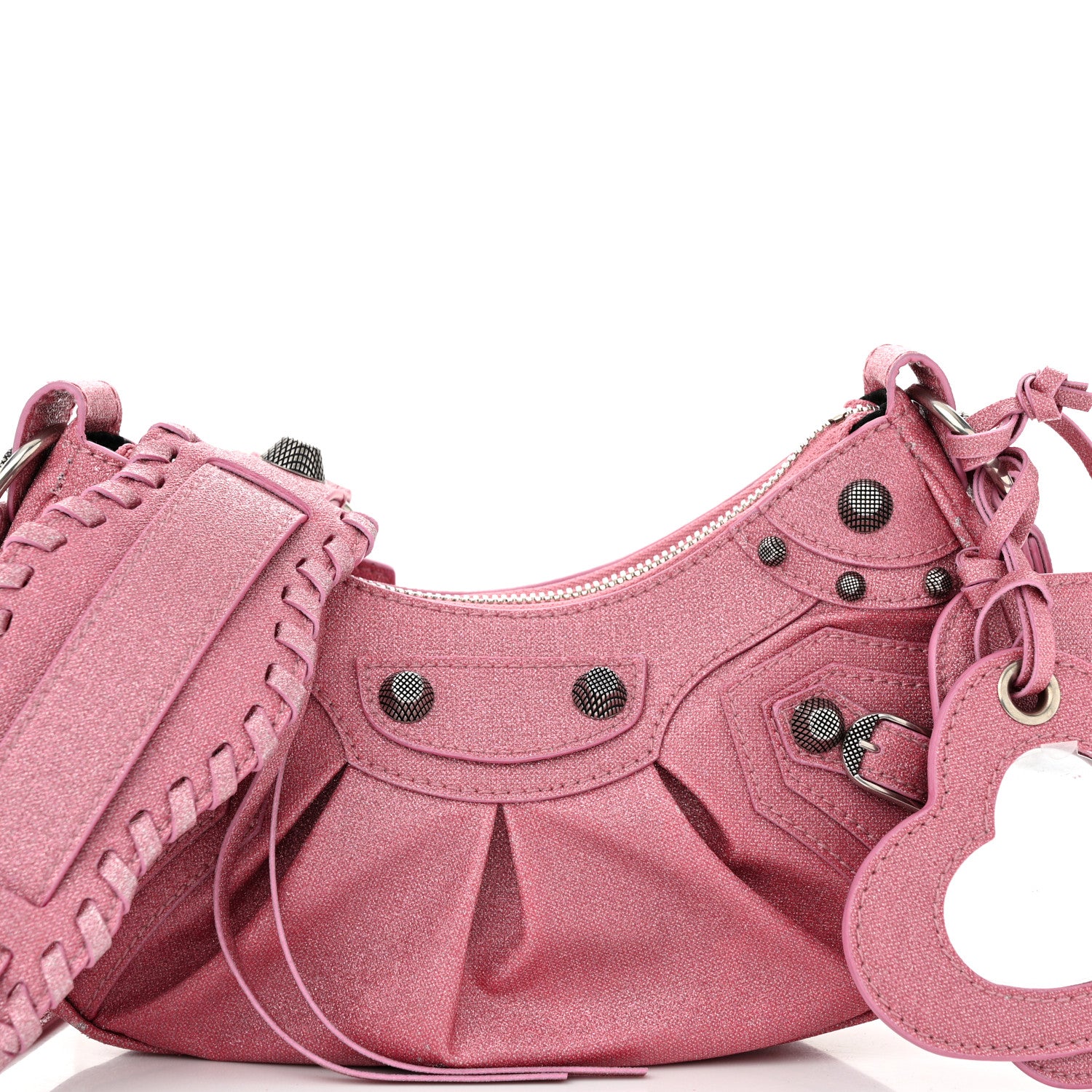 Balenciaga Sparkling Fabric Le Cagole Shoulder Bag XS Sweet Pink 8 of 11