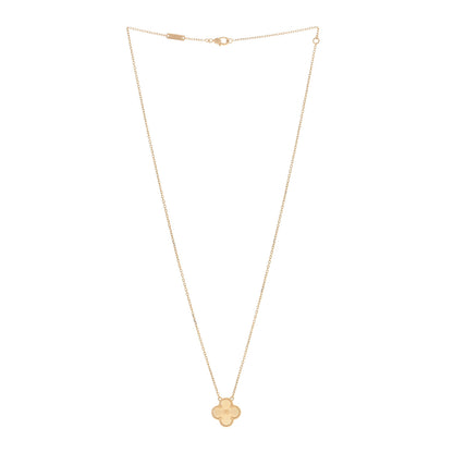 Van Cleef & Arpels 18K Yellow Gold Guilloche Vintage Alhambra Pendant Necklace 2 of 4
