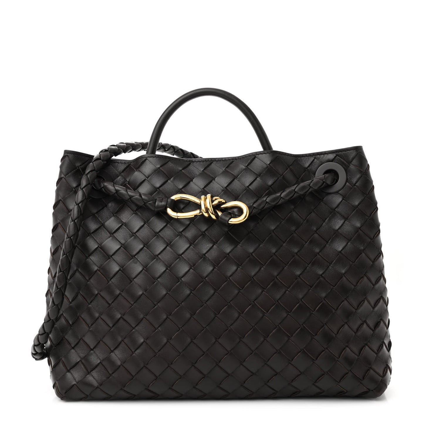 Nappa Intrecciato Medium Andiamo Shoulder Bag Fondant