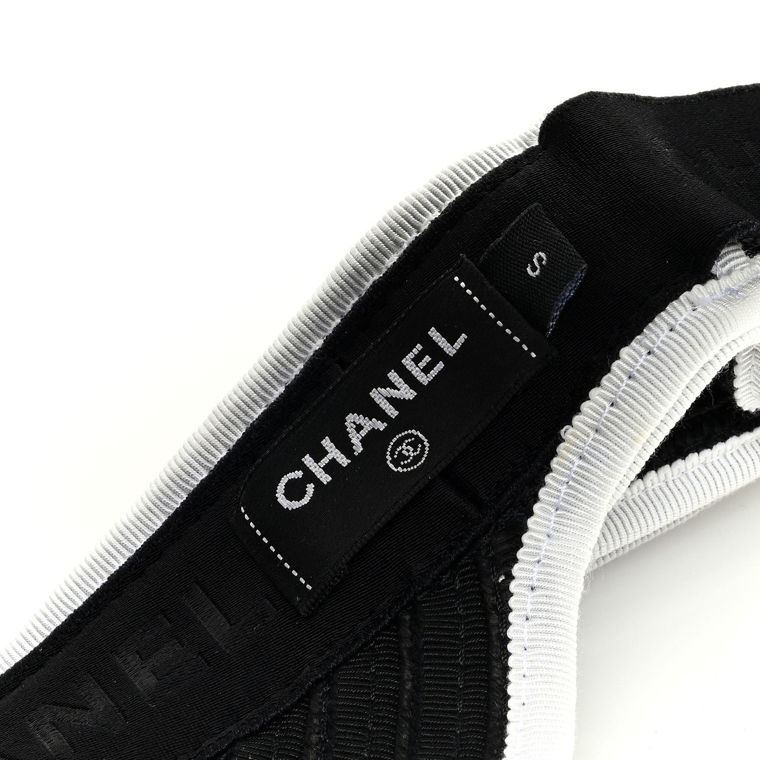 Chanel Abaca Cotton Ribbon Visor S Black 7 of 7
