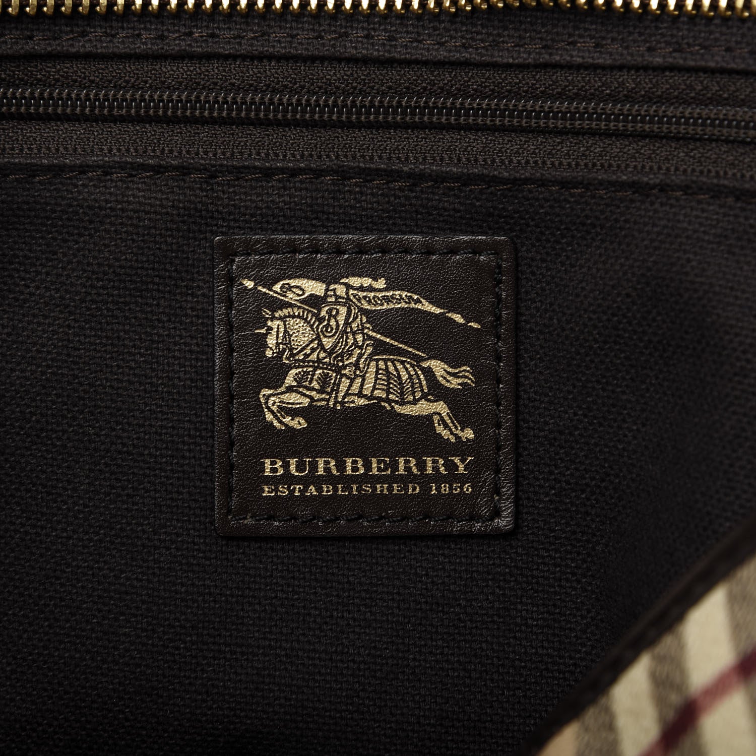 Burberry Haymarket Check Medium Regent Tote Chocolate 8 of 12