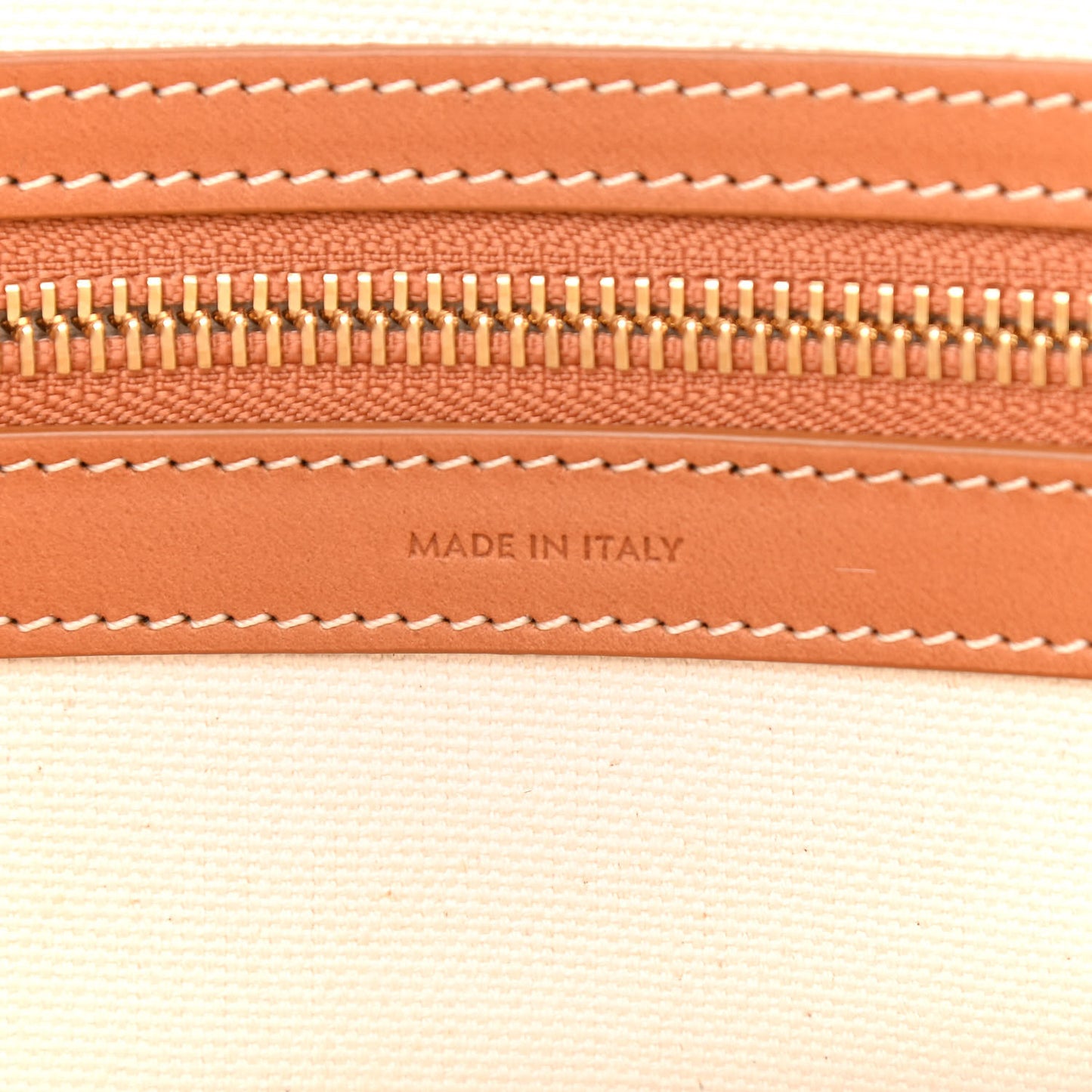 Canvas Calfskin Horizontal Cabas Natural Tan