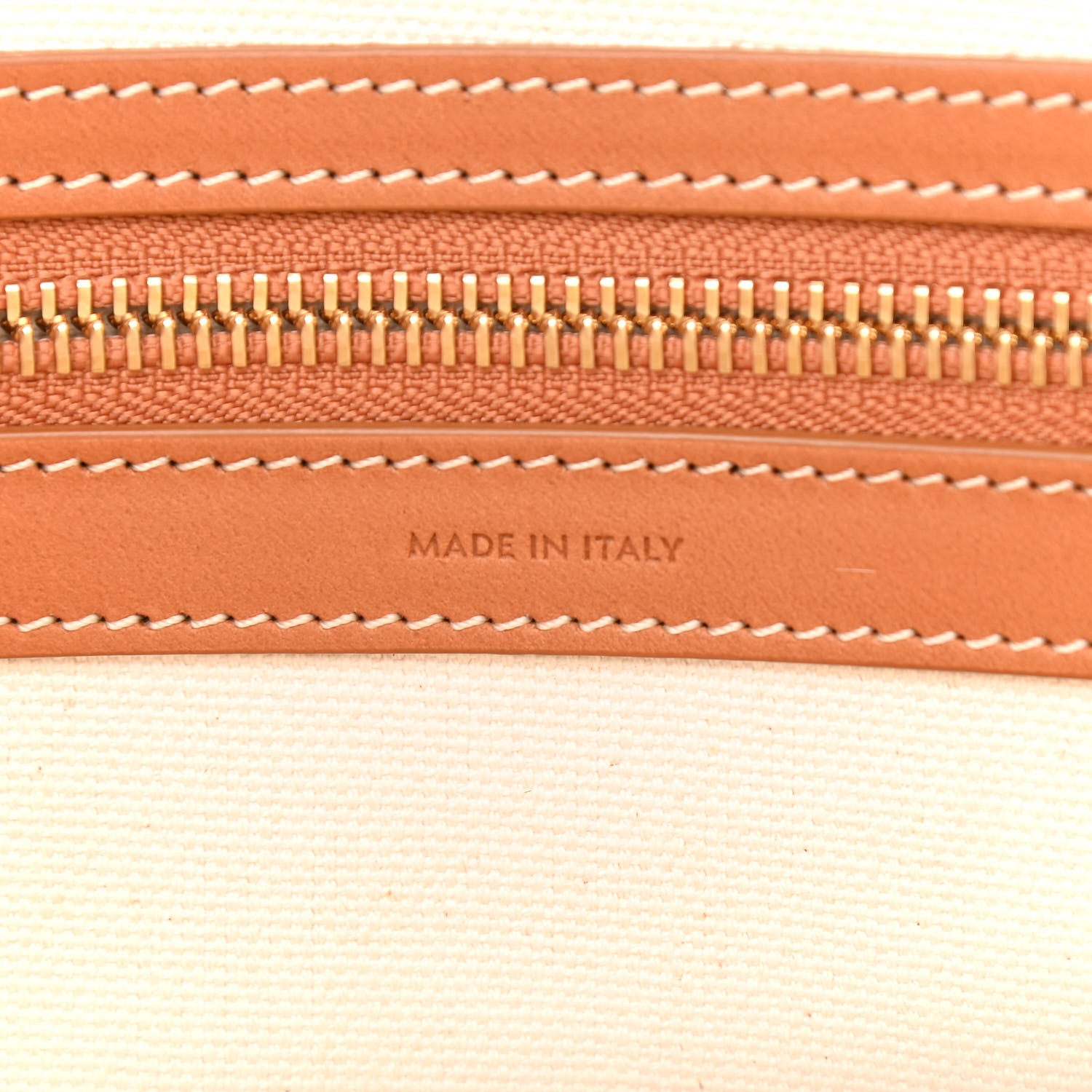 Celine Canvas Calfskin Horizontal Cabas Natural Tan 6 of 9