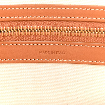 Celine Canvas Calfskin Horizontal Cabas Natural Tan 6 of 9
