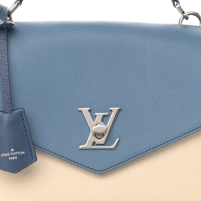 Louis Vuitton Soft Calfskin My Lockme Top Handle Blue Jean Creme 8 of 12