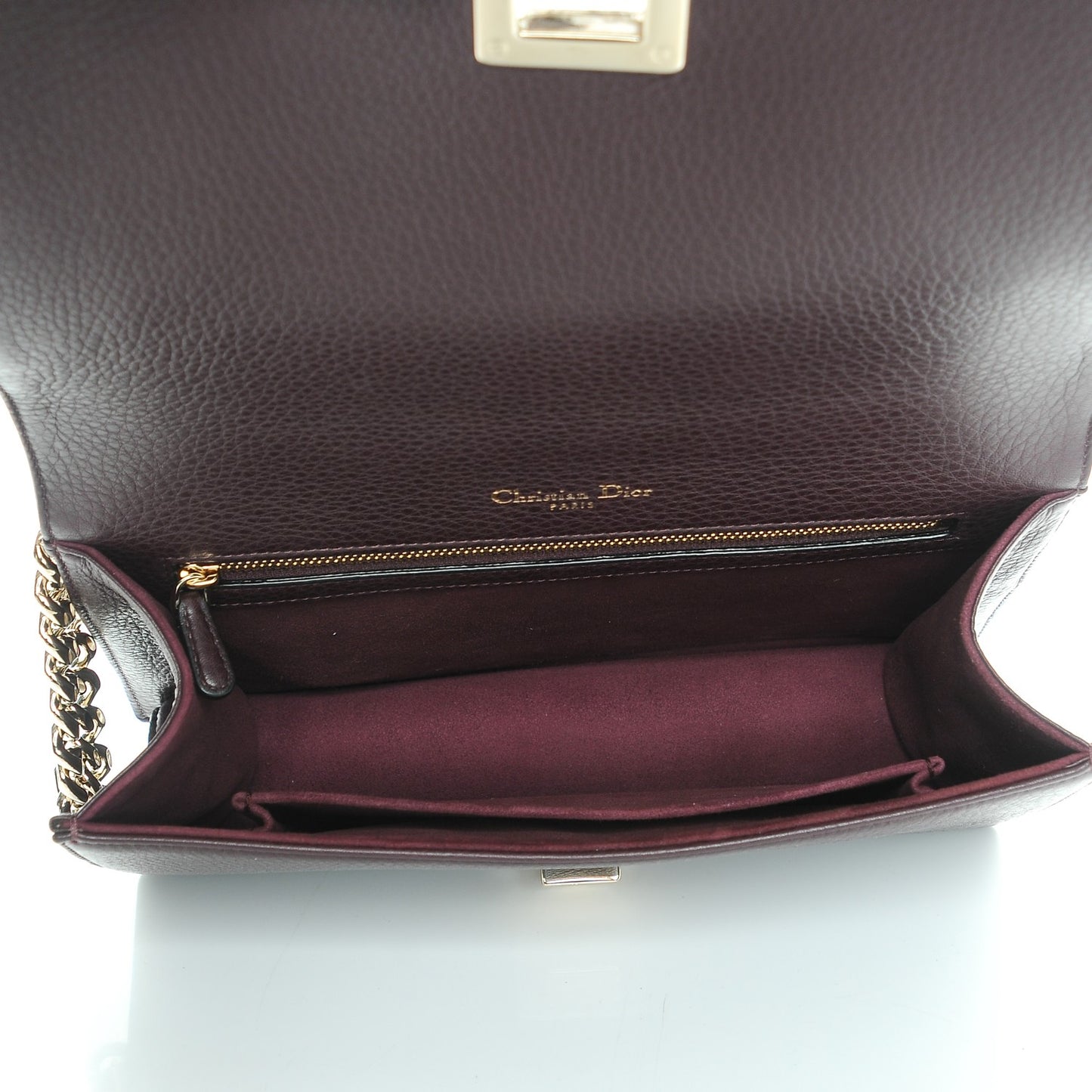 Grained Calfskin Medium Diorama Flap Bag Amaranth