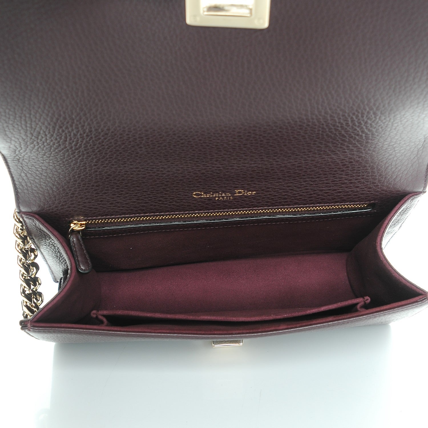 Christian Dior Grained Calfskin Medium Diorama Flap Bag Amaranth 5 of 10
