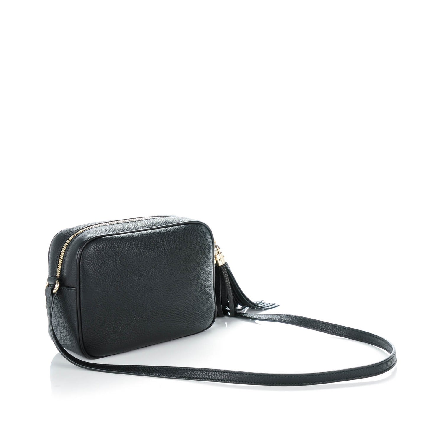 Pebbled Calfskin Small Soho Disco Bag Black