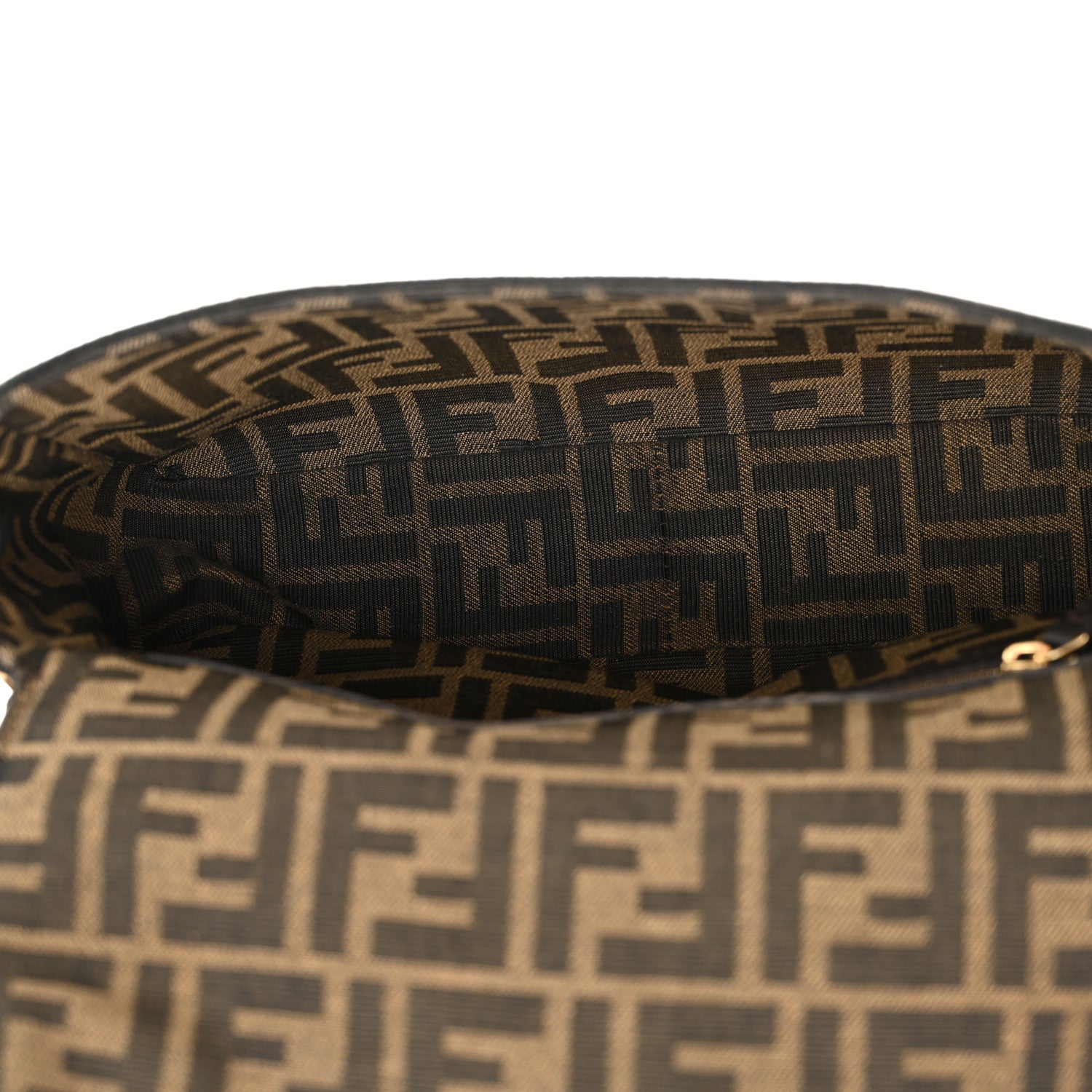 Fendi Fabric Jacquard FF 1974 Medium Baguette Tobacco Moro Black 5 of 11