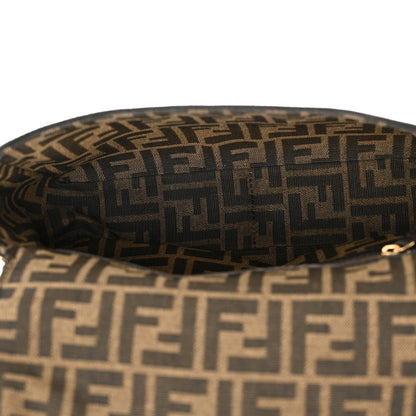 Fendi Fabric Jacquard FF 1974 Medium Baguette Tobacco Moro Black 5 of 11